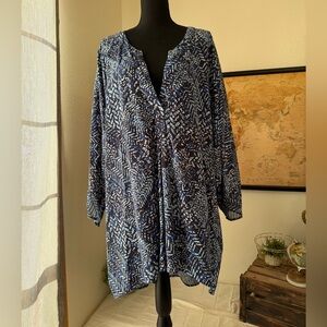 Jessica London linen blend blouse size 36W